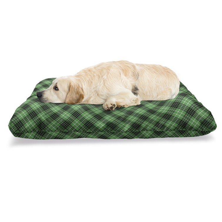 East Urban Home Ambesonne Plaid Pet Bed, Diagonal Tartan Vibrant Green